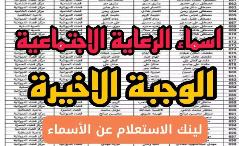 اعرف اسمك نزل.. الاستعلام عن الرعاية الاجتماعية بالعراق 2025 محدث بالكامل